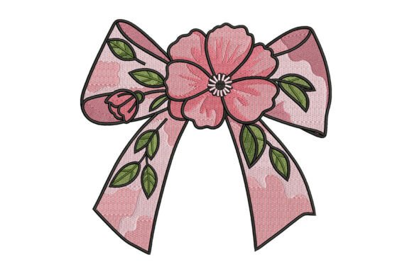 Pink Flower Bow Embroidery Review for Boutique Apparel