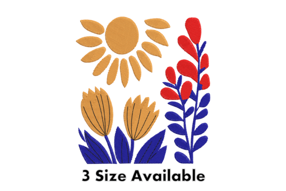 Sun Floral Embroidery Design Review for Merch